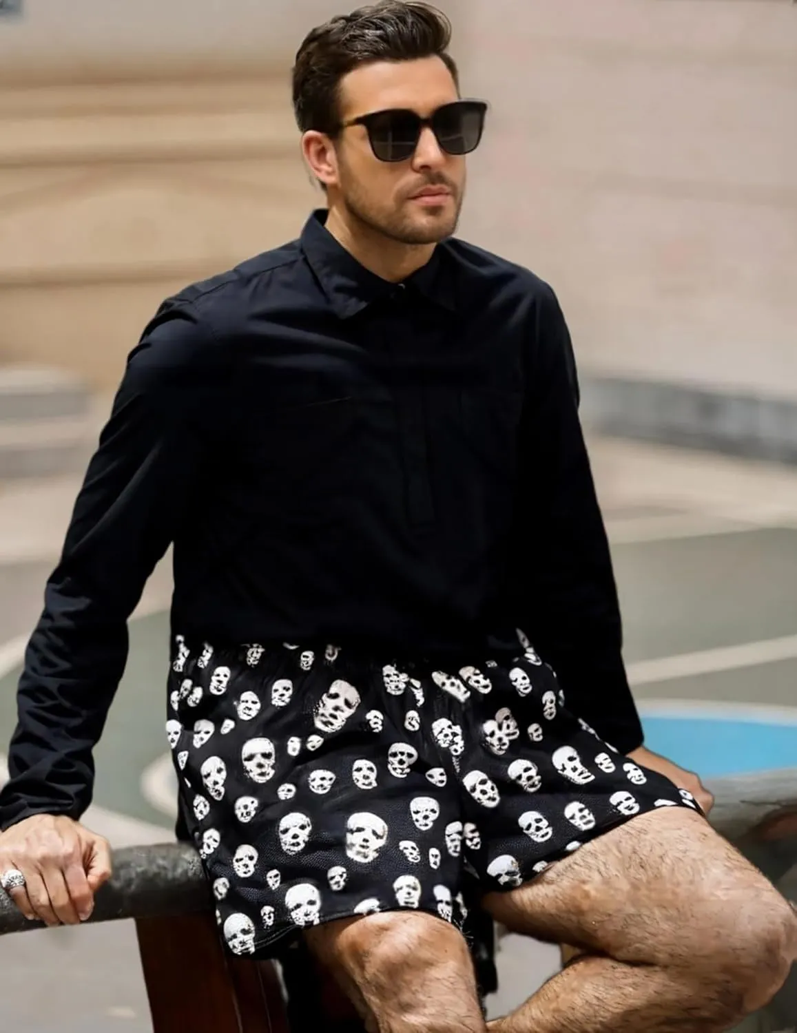 BOOMLEMON Mens Mesh Graphic Print Shorts Fashion Designer Workout Shorts Retro Casual Cool Streetwear Short Pants