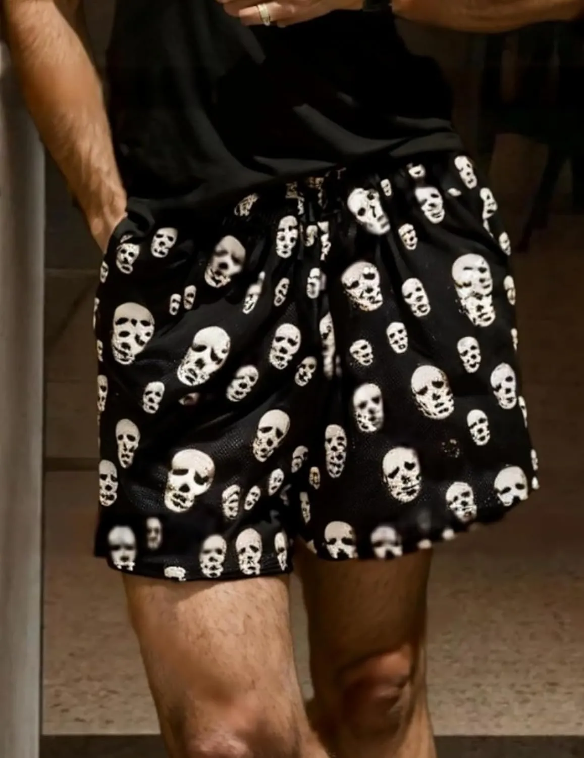 BOOMLEMON Mens Mesh Graphic Print Shorts Fashion Designer Workout Shorts Retro Casual Cool Streetwear Short Pants