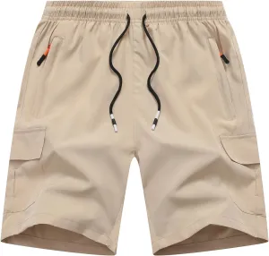 Boys Cargo Shorts Youth Quick Dry Lightweight Pull-On Hiking Shorts for Sports Outdoor with Zipper Pockets