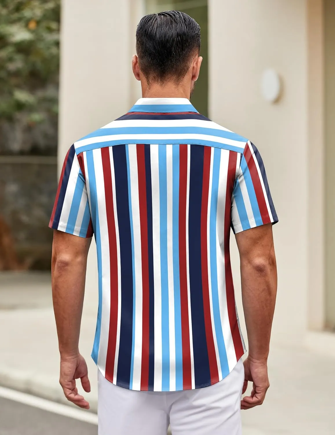 COOFANDY Mens Short Sleeve Casual Button Down Shirts Summer Untucked Dress Shirts with Pocket