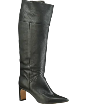 Dear Frances Black Leather Pointed Calf Boots UK 8 EU 41 👠