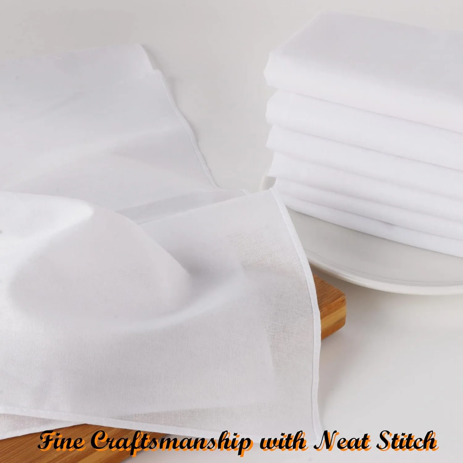 Handkerchiefs for men,Pure Cotton Soft white Handkerchieves