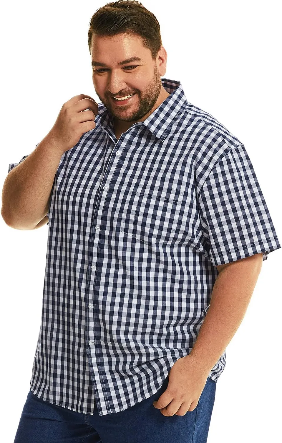 HOdo Big and Tall Mens Cotton Button Down Shirt 2XL-6XL