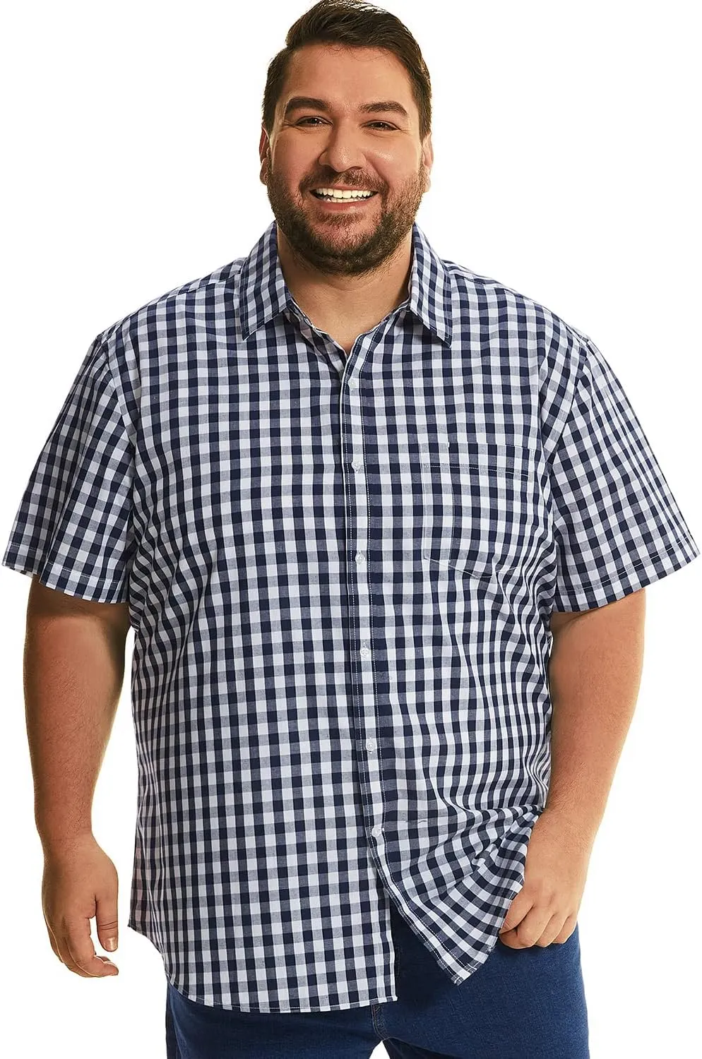 HOdo Big and Tall Mens Cotton Button Down Shirt 2XL-6XL