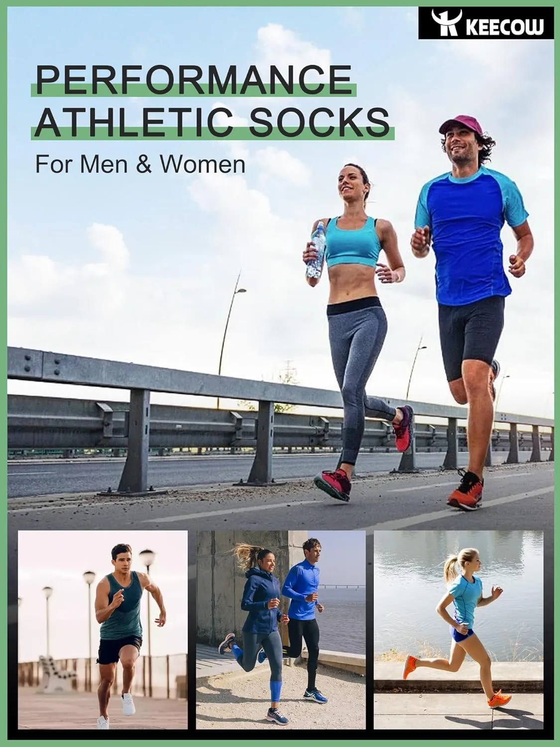 KEECOW Ankle Athletic Running Cushioned Socks for Men & Women No Show Low Cut Sports Cotton Tab Socks 6 Pairs