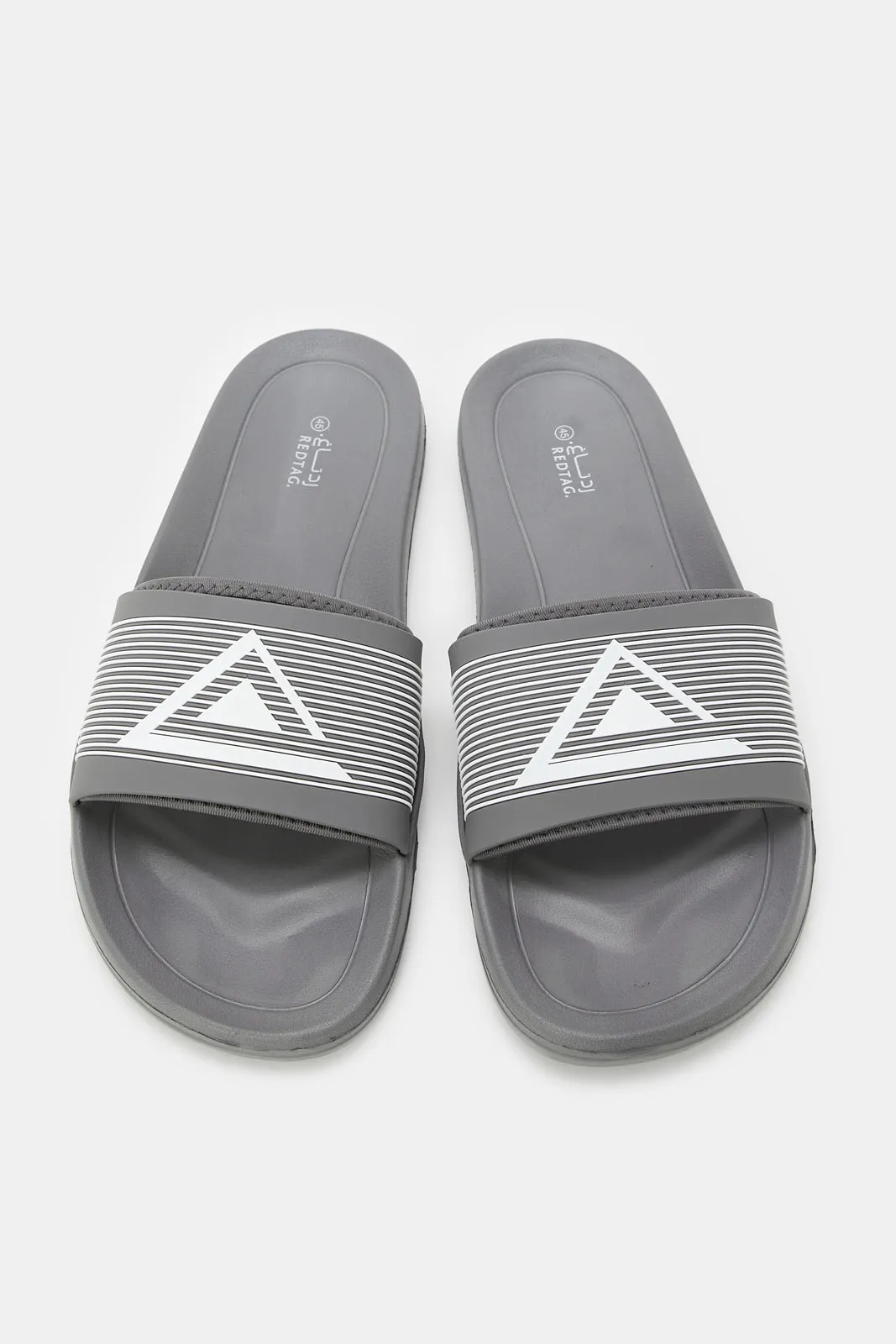 Men Grey Printed Padded Slide
