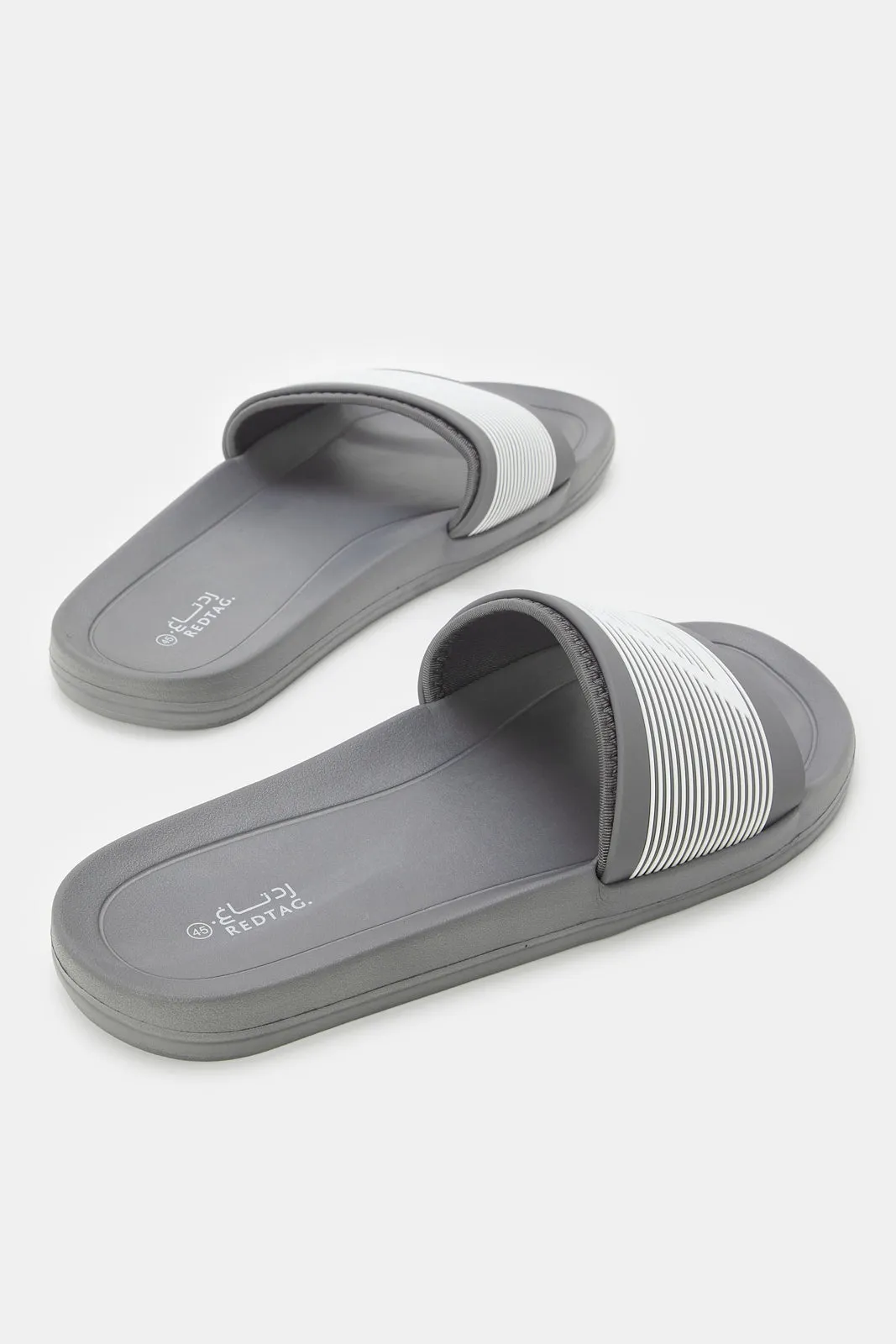 Men Grey Printed Padded Slide