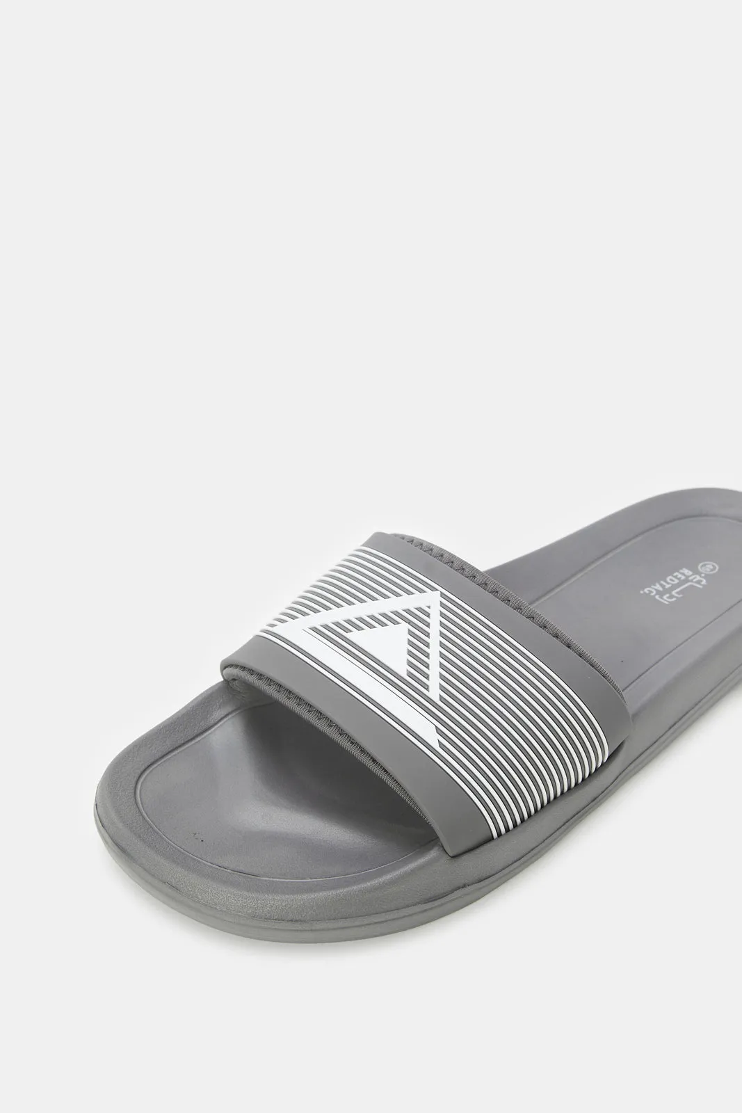 Men Grey Printed Padded Slide