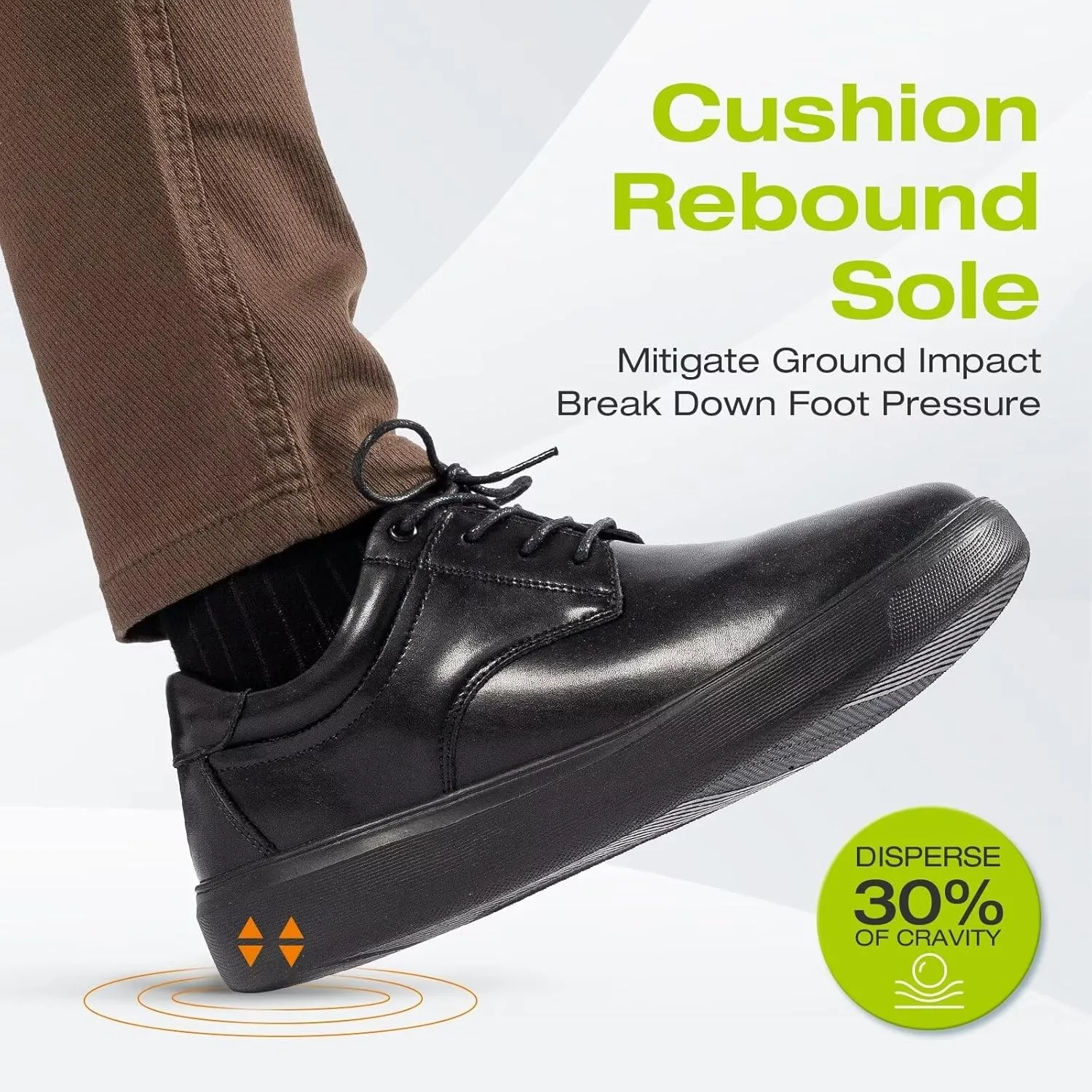 OrthoComfoot Men's Orthopedic Wide Leather Dress Walking Shoes: Comfortable Arch Support Oxfords for Plantar Fasciitis, Orthotic Casual Business Work Shoes for Foot and Heel Pain Relief