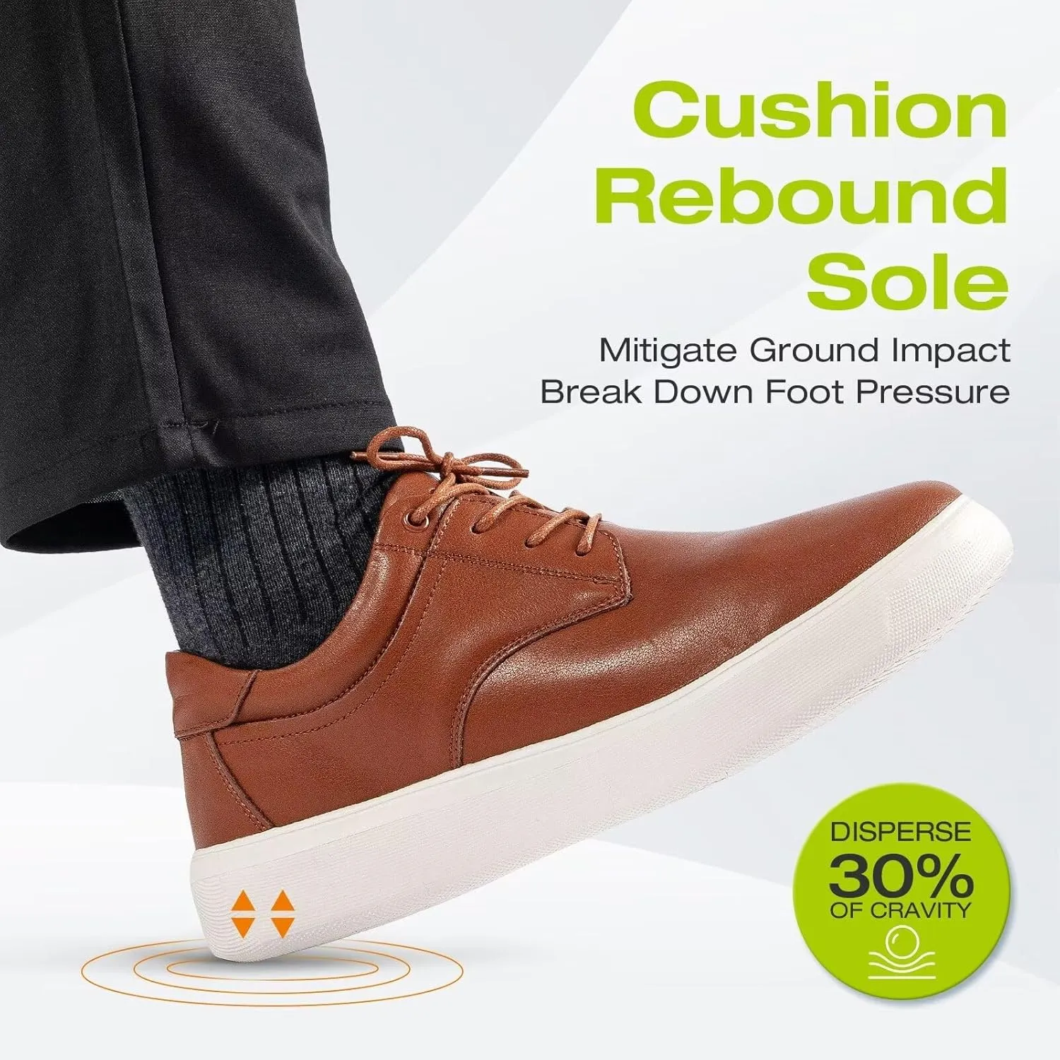 OrthoComfoot Men's Orthopedic Wide Leather Dress Walking Shoes: Comfortable Arch Support Oxfords for Plantar Fasciitis, Orthotic Casual Business Work Shoes for Foot and Heel Pain Relief