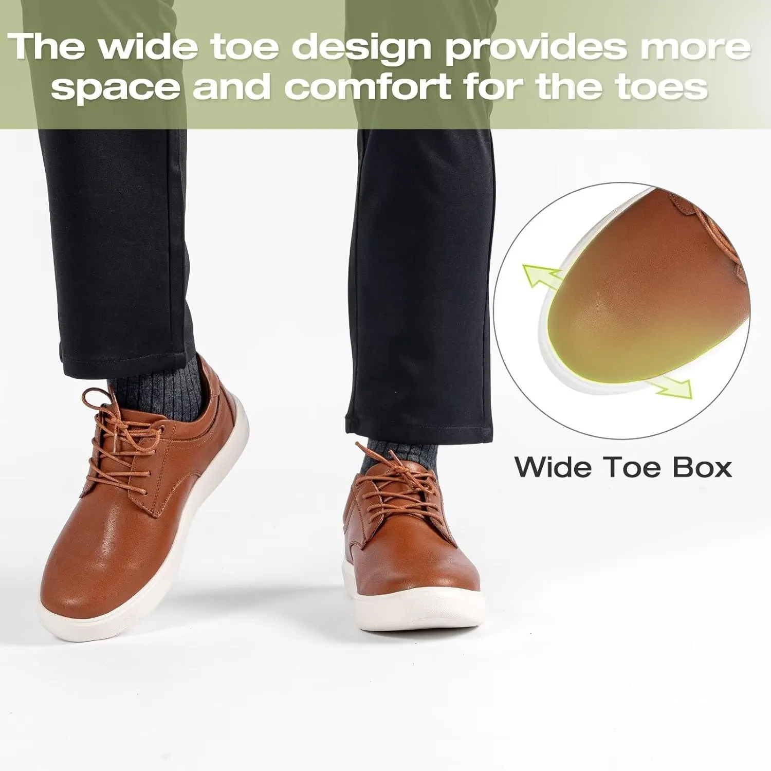OrthoComfoot Men's Orthopedic Wide Leather Dress Walking Shoes: Comfortable Arch Support Oxfords for Plantar Fasciitis, Orthotic Casual Business Work Shoes for Foot and Heel Pain Relief