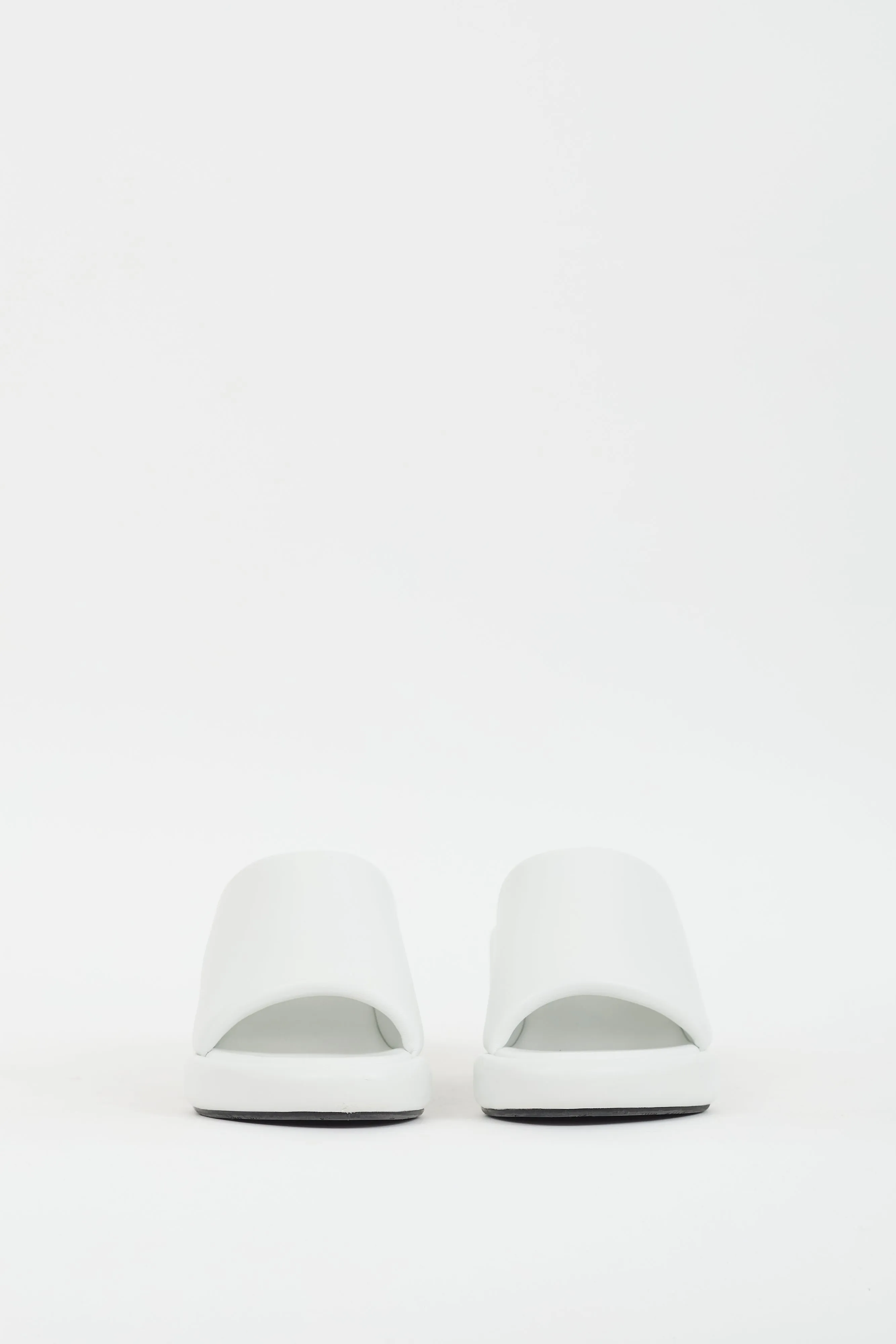 White Leather Logo Wedge Sandal