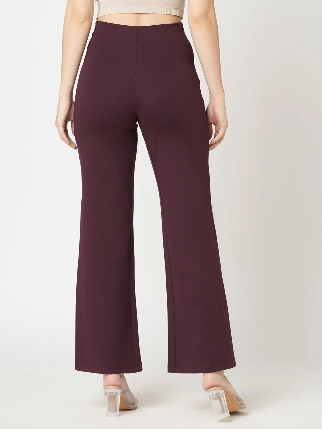 Women Wine Wide Leg Tregging